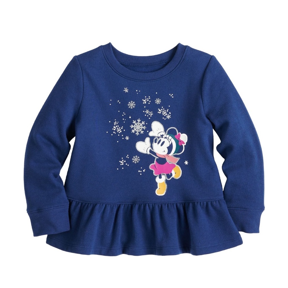 Disney Jumping Beans | Minnie Mouse Fleece Lined Peplum Hem Sweatshirt